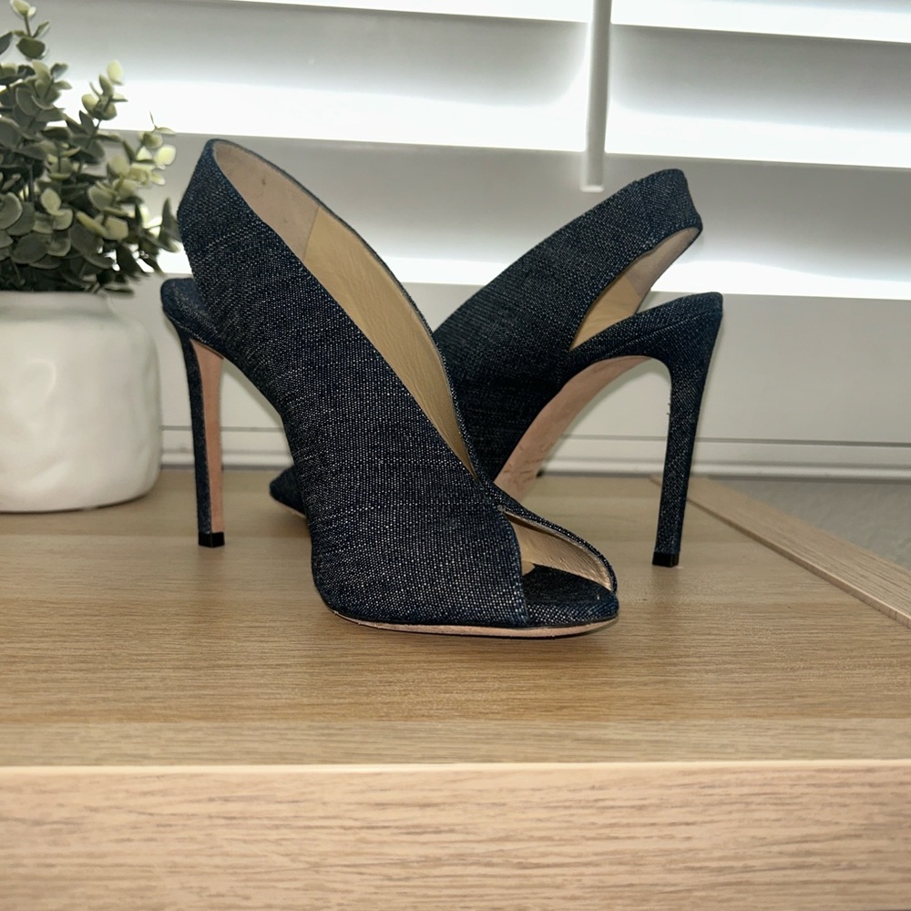 Jimmy Choo Shar 100 Indigo Denim